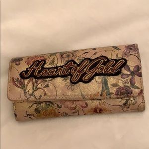 HEART OF GOLD FP floral wallet